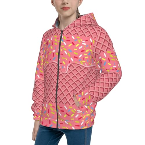 Chocolate with Flowing Cream Kids Pullover Hoodies Boys Zip Up Sweatshirts Girls Athletic Clothes with Pocket