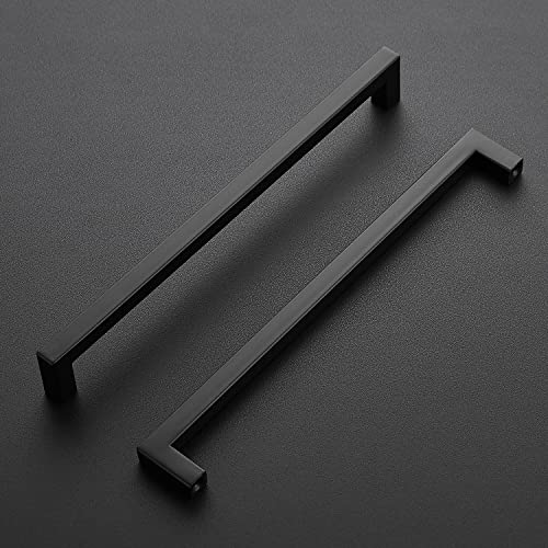 Ravinte 1 Pack Black Cabinet Pulls 10 Inch Square Cabinet Handles Matte Black Kitchen Hardware for Cabinet Drawer Pulls Come with Screwdriver by Ravinte - Image 2