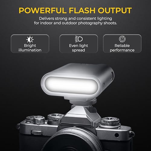Image of DIGITEK DFL-016 Mini Speedlite Camera Flash, Universal Hot Shoe Compatible for Canon Nikon Sony DSLR Cameras, GN16, 5600K, 2000mAh Rechargeable Battery, TFT Screen, M /S1 /S2 Modes, 7 Color Filters