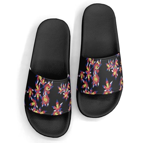 Pitovozu American Flag Slippers for Women Men Comfotable Sandals Non Slip Home Bedroom Pool Shower Outdoor Slide Slippers Footwear Gift