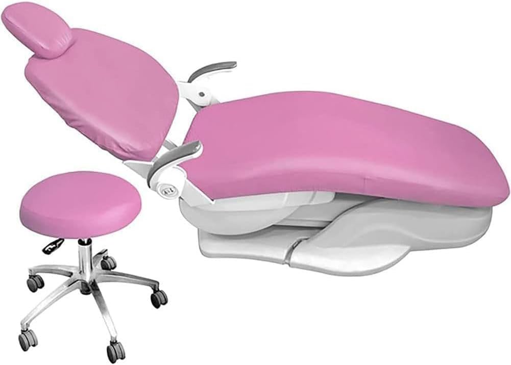 Chair Covers 4Pcs/Set Dental Chair Covers Headrest Backrest Protector Dental Protective Full PU Leather Unit Dental Chair Seat Cover Elastic Waterproof Protective Case Protector