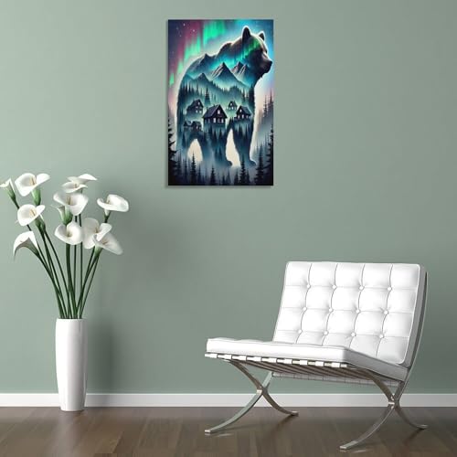 Tableau impression sur toile ours brun décoration murale salon - 5