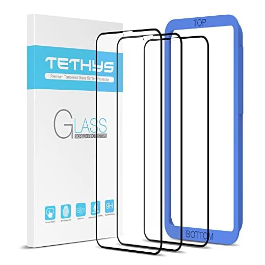 TETHYS Glass Screen Protector Designed for iPhone 11 Pro/iPhone Xs [Edge to Edge Coverage] Full Protection Durable Tempered Glass Compatible iPhone X/XS/11 Pro [Guidance Frame Include] - Pack of 3