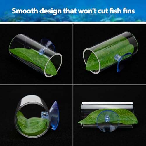Image of CousDUoBe 1 Pack Betta Fish Acrylic Tube Tunnel,Betta Fish Leaf Pad Simulating The Natural Habitat for Betta Spawning Grounds Breeding Resting Bed,Betta Toys Shelter Hideaway(Long Style)