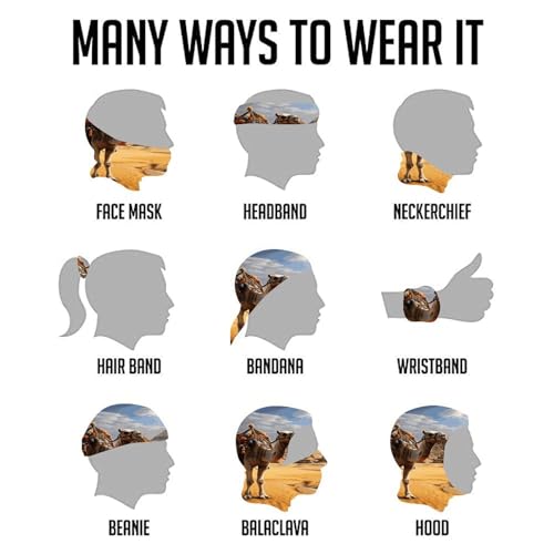 Neck Gaiter Wind-Proof Breathable Face Mask Pyramid Camel Face Cover Sun Cooling Dustproof Mask Balaclava Bandana Headwear for Women Men Hiking Fishing miniatura 5