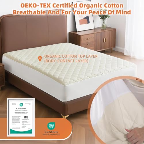 Image of Organic Twin XL Mattress Protector - Top&Side 100% Waterproof
