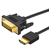 Cable HDMI a DVI conecta los ordenadores con televisores HD o monitores por entrada HDMI; o desde dispositivos fuente como reproductor Blu-ray, ordenador, TV, Roku streaming media player, PS3/4, Xbox One, 360, o Wii a monitores con entrada DVI.