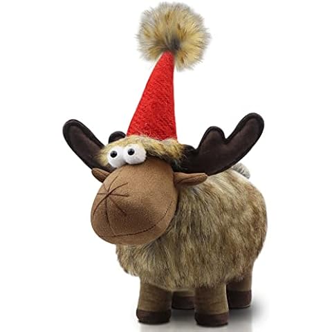 Godeufe Christmas Deer Gnome Plush Xmas Reindeer Decoration,Handmade Swedish Santa Elk Figurines Tomte Xmas Indoor Decorations for Home Farmhouse Tabletop Fireplace Holiday Supply 26cm Cover
