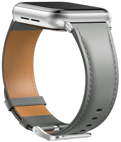 Laffav Leather Strap Compatible with Apple Watch Strap 40mm 42mm 41mm 38mm Women Men