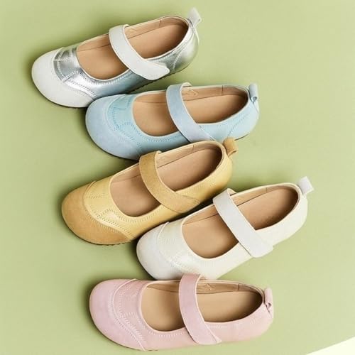 ZQW Women's Cute Mary Jane Ballet Flats Round Toe Suede Hook and Loop Soft Comfortable Dressy Shoes for All-Day Wear4