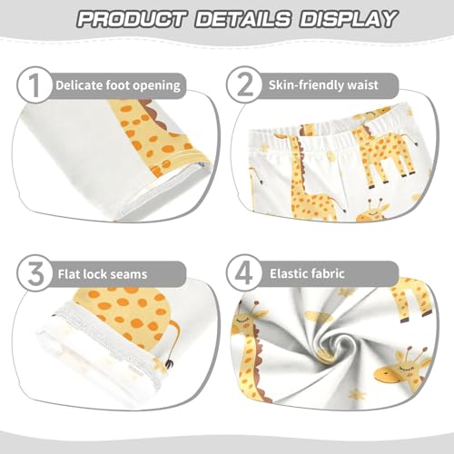 Cute Giraffe Girls Leggings,Workout Leggings for Girls Toddler Athletic Legging Size for 3-10T3