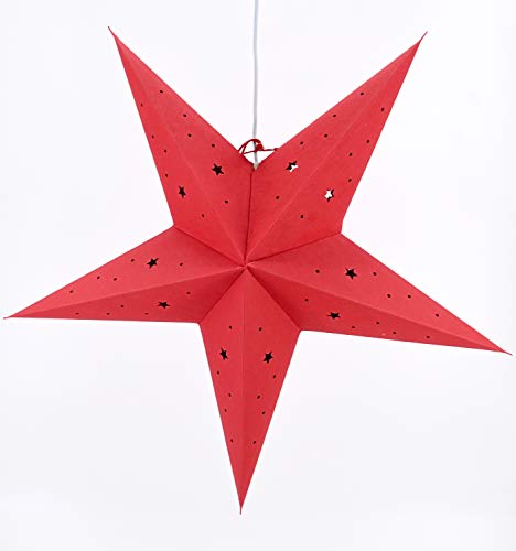 dasmöbelwerk Weihnachtsstern Dekostern Ø 60cm Fensterstern Stern rot Papierstern hängend E14 Cover