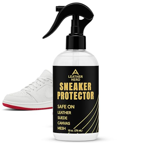 Leather Hero Shoe Protector Spray - Waterproof Spray for Shoes(10oz) White Shoe Water and Stain Repellent Spray Sneaker Protector Spray for Canvas, Mesh, & Vinyl