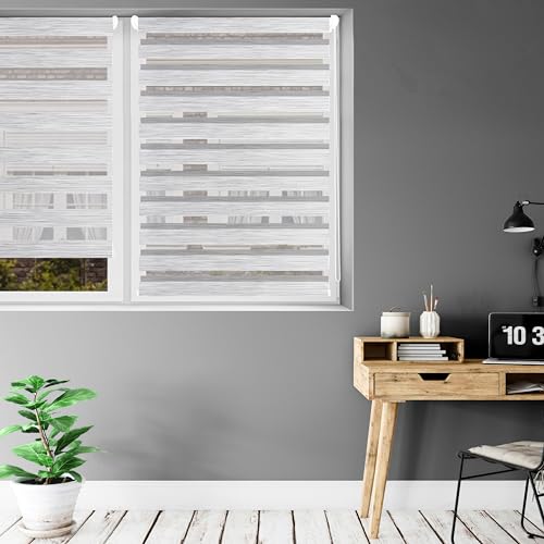 Blindecor Indus Luxury Sin Herramientas | Estor Perla 42 x 180 cm Noche y Día Sin Taladrar | Tamaño de la Tela 39 x 175 cm | Estor Ventana abatible