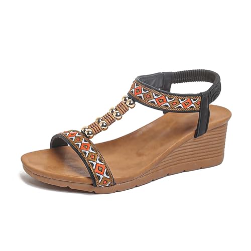 Sandales confortables pieds larges à sangle élastique d'été
