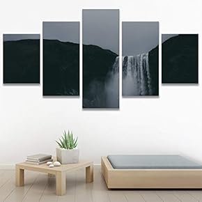 SIGNWIN 5 Panel Canvas Wall Art Skyline Sunset...
