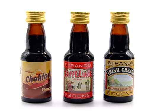 Set de 3 Esencias 25ml – Choklad + Coffee Liqueur + Irish Cream, No Contiene Alcohol