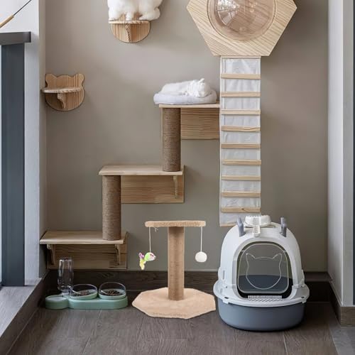 Rascador torre para gatos pequeño con sisal y colgante miniatura 5