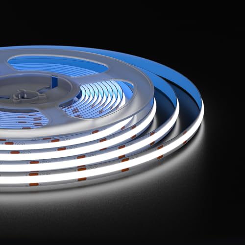 Tira de LED COB 12V 6000K Luz Blanca Fría 5m con Control miniatura 5