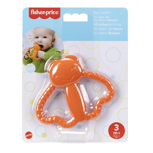 Image of Fisher-Price Newborn Baby Toy Bug Teether BPA-Free for Tummy Time & Travel Sensory Play for Infants Ages 3+ Months