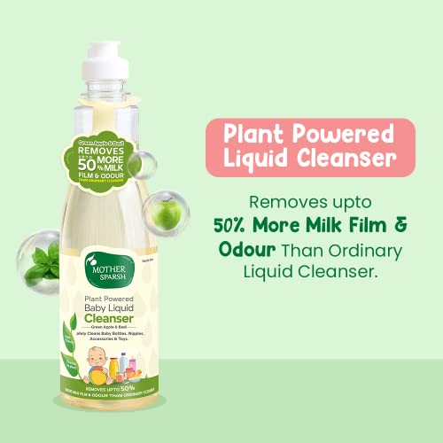 Image of Mother Sparsh Natural Baby Bottle Liquid Cleanser 500ml | with Aftre Bite Turmeric Balm for Babies 25gms