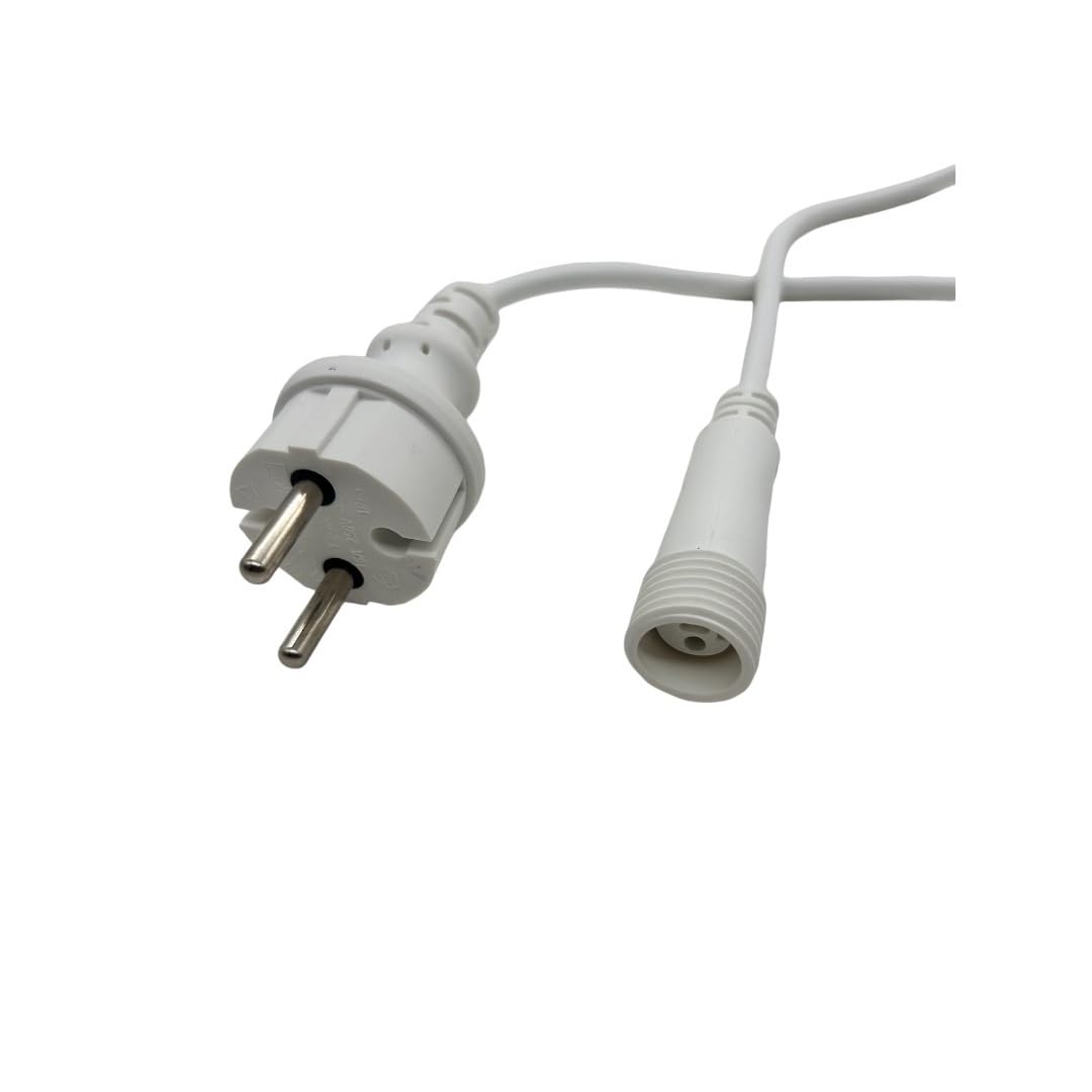 Generico Tenda luminosa luci di Natale da 6 mt Cascata di Stalattiti MaxiLed Professionale per uso esterno interno Prolungabile (calda fissa + flash freddo, 280 LED)