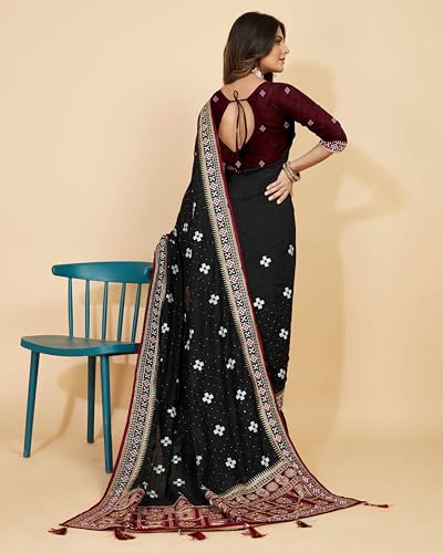 Image of Jaanvi fashion Women's Pasapalli Design Sambalpuri Silk Saree with Swarovski Work & Blouse Piece