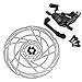 RIDEREVER MCX-2 Post Mount Dual-Piston Mechancial Disc Brake Set w/Rotors, Black x Silver, RD2323