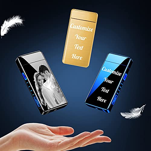 Encendedor eléctrico personalizado con foto recargable negro miniatura 6