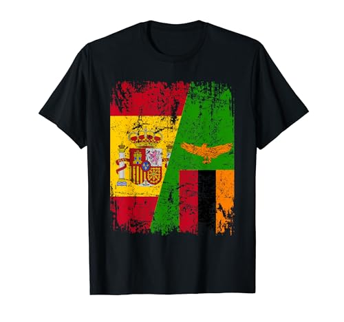 ZAMBIA ESPAÑA BANDERA de la AMISTAD | ZAMBIA Camiseta