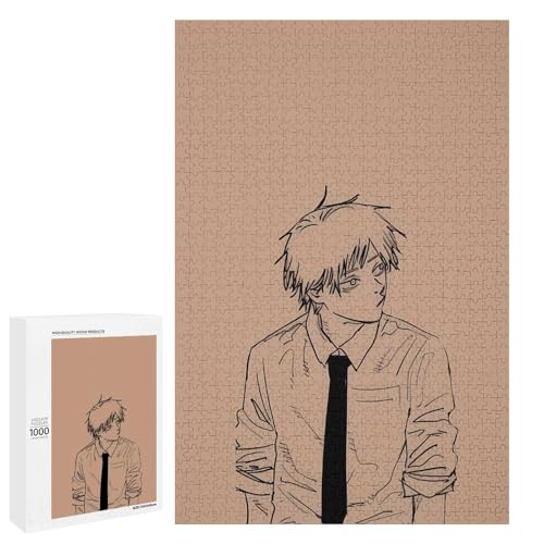 チェンソーマン 8 パズル ジグソーパズル 木製素材 ホーム リラクゼーション かわいい 装飾 贈り物 子供 快適なタッチ 新年 お祭り 大人用 1000 PCS