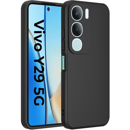 Image of A rtistque Back Cover Case for Vivo Y29 / Vivo Y19s with Camera Protection | Shockproof TPU|Stylish Protective Design|Slim Fit|Ultra Matte| Back Cover - Black