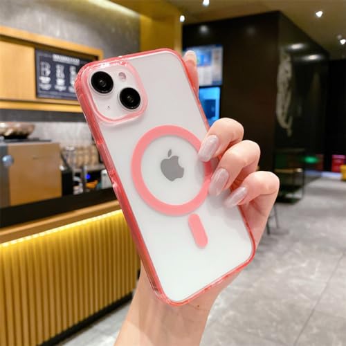 Coque magnétique cristal rose pour iPhone 12 Pro Max LVTFCO transparente