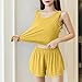 BXJX Cute Pajama Set Women's Pajama Sets Summer Casual Sleeveless V Neck Tops Matching Elastic Waist Shorts Soft Fashion Lounge Sleepwears Gold XL