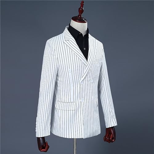 Men's Casual Pinstripe Sport Coats Classic Slim Fit Business Blazer Soft Notch Lapel Regular Fit Suit2