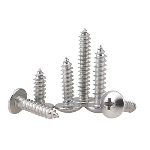 BOZONLI M3 Mushroom Head Self Tapping Screws Wood Screws Pan Head Phillips Drive Screws, M3×8mm,100 pcs