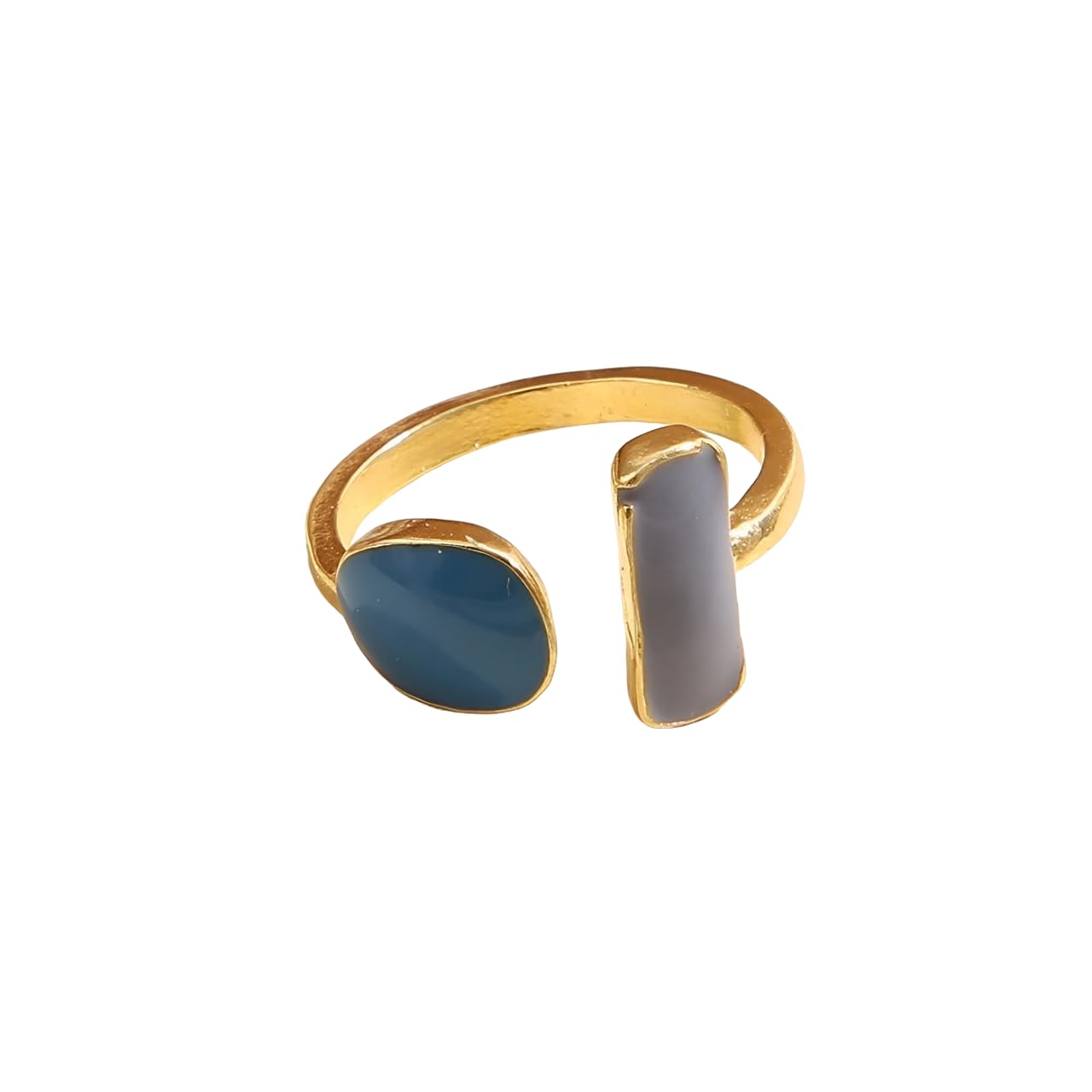 Elegant Adjustable Blue and Lavender Stone Ring-image-49