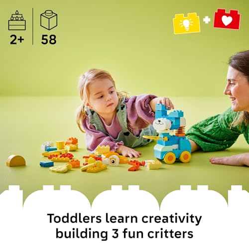 LEGO DUPLO Town 3 in 1 Animals on Wheels Building Toy - Learning Play Set for Toddler Boys & Girls, Ages 2+ - Animal Building Blocks for Sensory Skills Practice - Pretend Play Gift Idea - 10448 - image 2