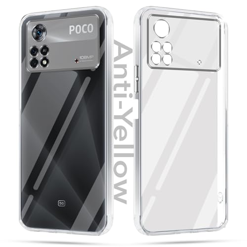 Image of Jkobi Back Cover Case for Poco X4 Pro 5G (Hard Anti Yellow Clear Case | Drop & Camera Protection | Shockproof Polycarbonate)