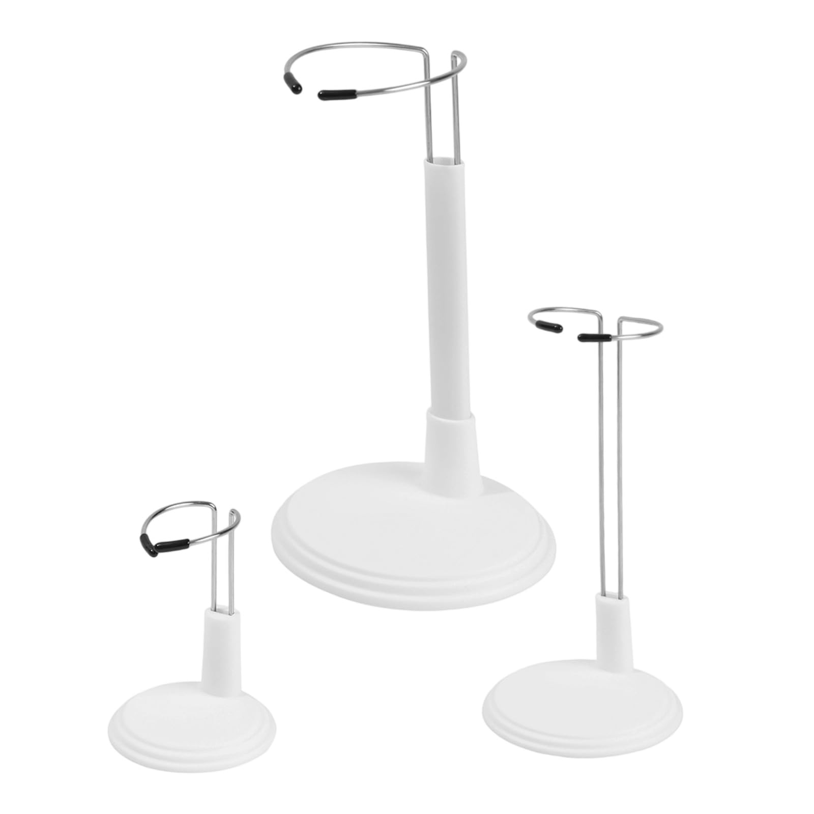 Msioytog 3 Piece Set Knitting Display Stands Adjustable Doll Display Rack Sturdy ABS Construction for Crochet Creation Adjustable Craft Stand