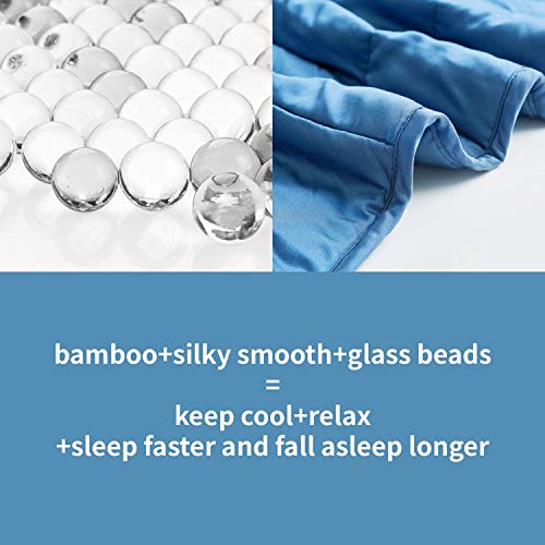 Ynm Kids Bamboo Weighted Blanket — 100% Cooling Bamboo Viscose Oeko-Tex Certified Material With Premium Glass Beads (Blue Grey, 41''X60'' 7Lbs), Suit For One Person(~60Lb) Use On Twin Bed #TOP2