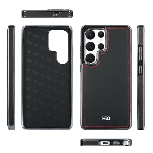 Image of BOUNCEBACK Vegan Leather Electroplated Back Case /Cover for Samsung Galaxy S23 Ultra - Sporty Black