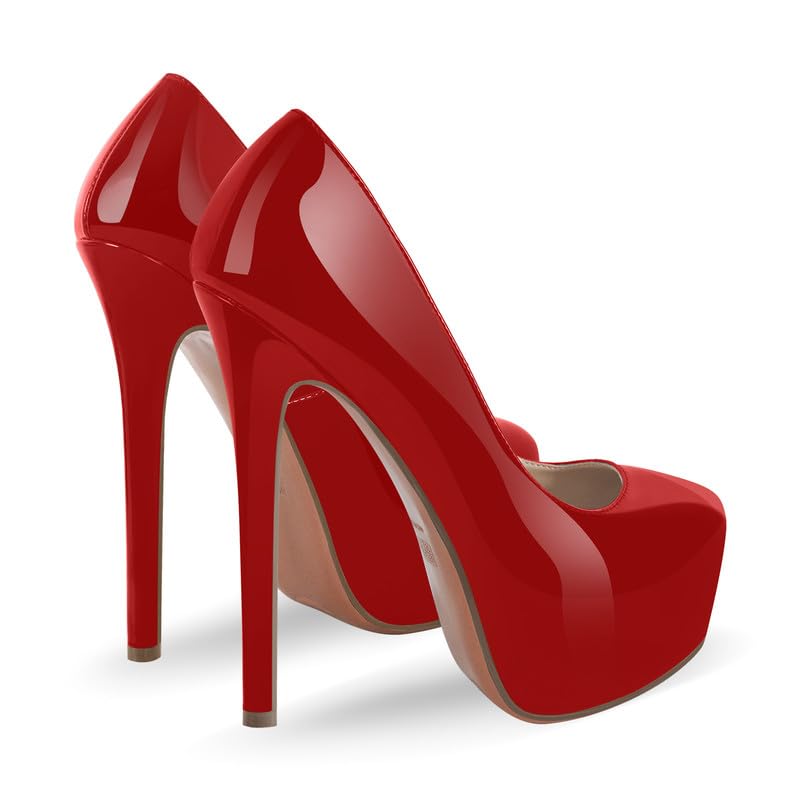 Scarpe da sera da donna con tacco alto, con tacco a spillo, Colore: rosso, 39 EU