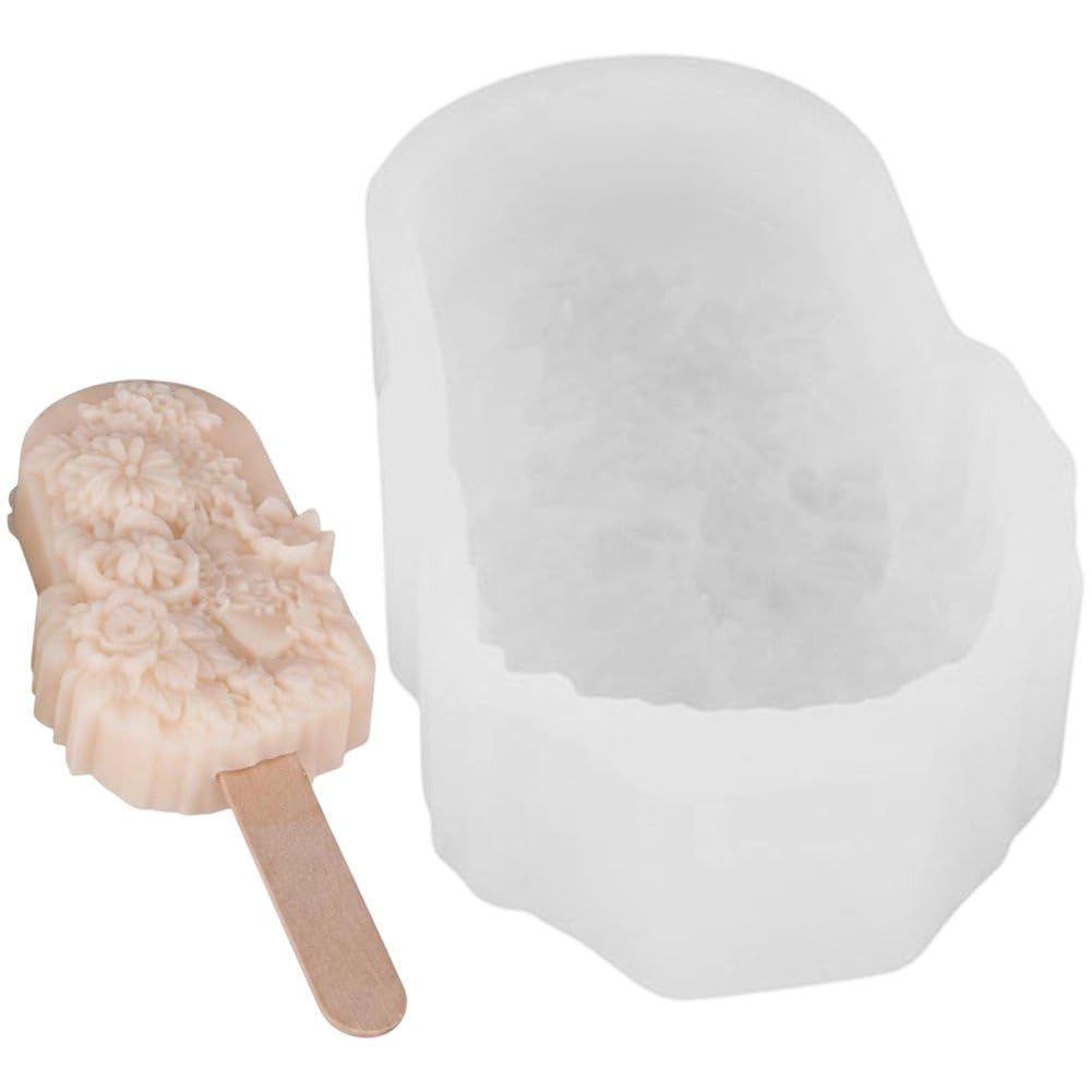 Sslvya Silicone Popsicles Molds Flower Ice Cream Molds Silicone Popsicles Maker for Dessert and Ice Cream Making