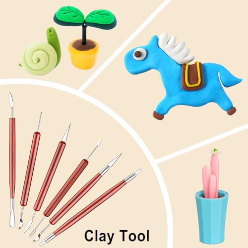Jrkoo NTGJ Clay Tools Kit,28 Pcs Pottery Tools,Polymer Clay Tools,Air Dry Clay Tools Set thumb #2