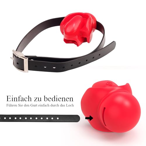 BDSMAGE Knebel SM Sexspielzeug extreme Paare,Knebel Mund extrem BDSMs Spielzeug hart,erotisches Sexspielzeug für Paare extrem Sex Toyset für Paar Set Sklaven (Rot)