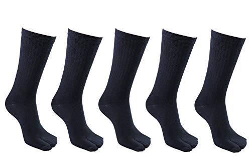 Men's 2 Toe Sandal Flip Flops Japanese Tabi Socks, 5 Pairs Pack