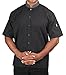 KNG Short Sleeve Lightweight Poplin Cook Shirt, Black with Slate Accent, L