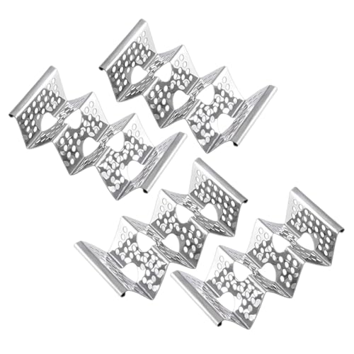 Garneck 4pcs Crepe Stand Taco Holder Tray Taco Stand Taco Food Stand Home Taco Rack Stand Home Taco Holder Stainless Taco Holder Kitchen Taco Holder Taco Holders Silver 430 Stainless Steel