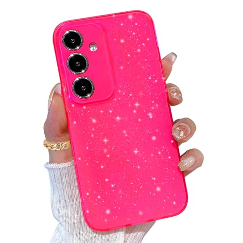 TURYXIA for Galaxy A36 5G Phone Case, for Samsung Galaxy A36 5G Case Hot Pink Glitter for Women Girls Girly Cute Sparkly Bling Neon Bright Color Soft Cover for Samsung A36 5G 6.6 inch, Hot Pink